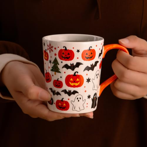 Halloween Mug 11 Oz Ceramic Nightmare Before Christmas Pumpkin Ghost Gift Box Fall Decor