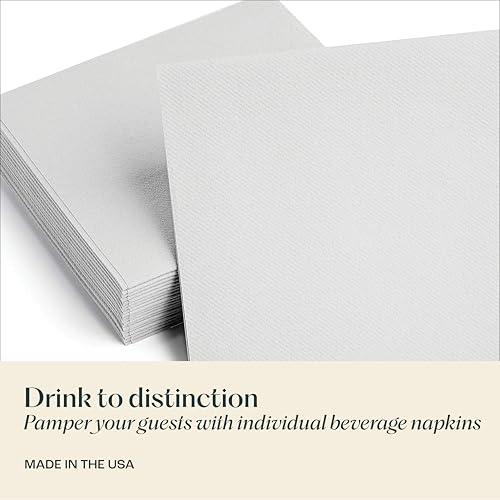 Disposable Linen-Feel Beverage Napkins - 200 Pack, Elegant 5x5 Inches - Ideal for Bars, Events, Restaurants - Variation 1