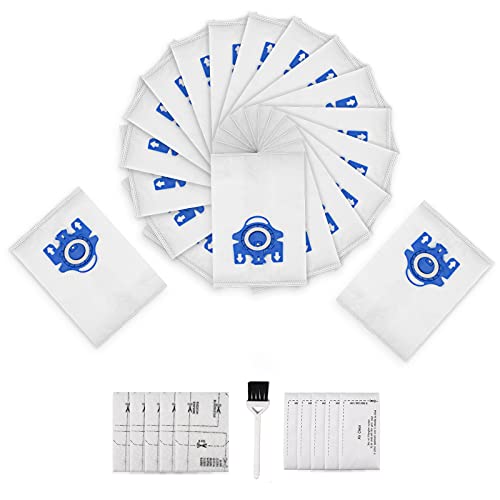 Blue & White 20 Pcs 3D Airclean Vacuum Bags for Miele C1 C2 C3 Series