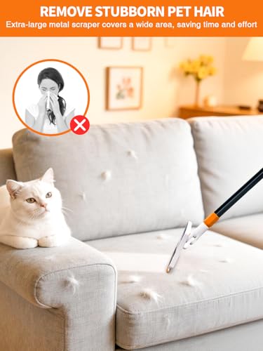 4-in-1 Extendable Baseboard Cleaner with Reusable Pads & Carpet Rake