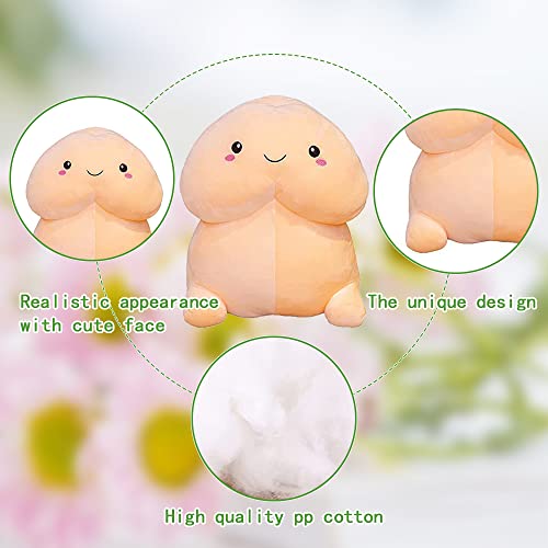 Funny Plush Pillow Cute Creative Cartoon Soft Stuffed Plush Home Decor Pillow Plush Prank Festival Gift for Friend (Smile Pink, 11.8in)