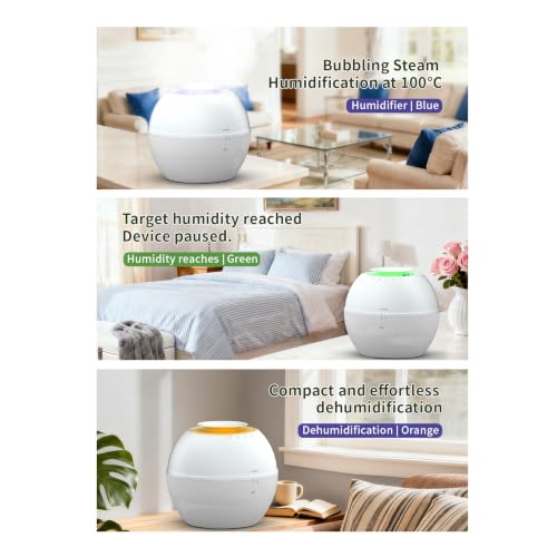 2-in-1 Dehumidifier & Humidifier with Purifier, 101oz Tank, Smart Steam Control for Bedroom and Basement
