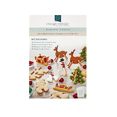 Chicago Metallic 3D Christmas Tree Cookie Cutter Set - 12-Piece Holiday Baking Kit