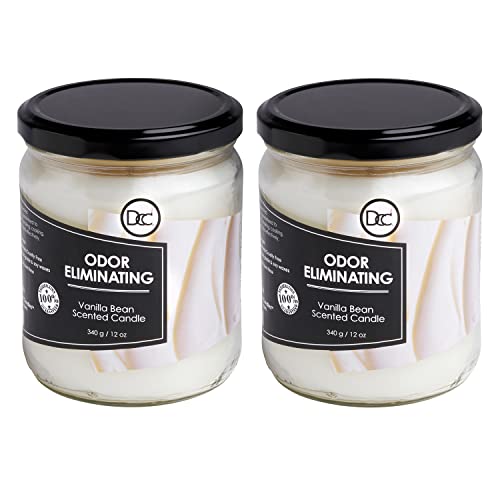 Vanilla Scented Odor Eliminating Candle Set - 2 Pack, 80 Hour Soy Blend