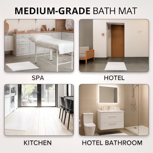 Gold Textiles 12 Pack White Cotton Blend Bath Mats 20x30 Inches - Hotel Quality