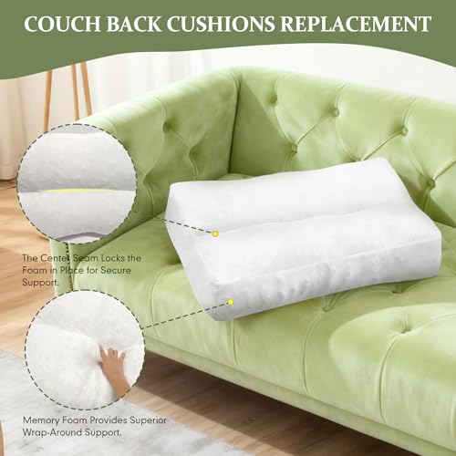 3 Pack Shredded Foam Sofa Back Cushions - Lumbar Support Pillow 26x18x5 Inch