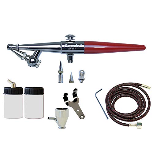 Single Action Siphon Feed Airbrush Set with Multiple Head Sizes for Hobby & Craft