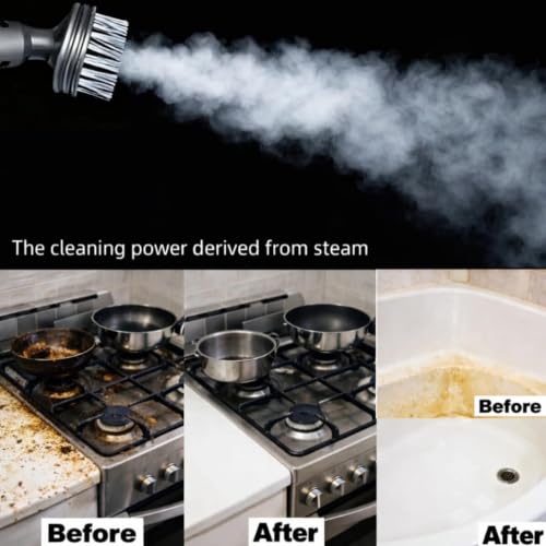 PUREBEAR White 300°F Steam & Scrub Mop with 13 Accessories – Lightweight Floor Cleaner