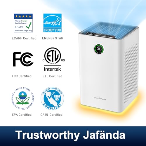 Jafanda Air JF260 Home Large Room Air Purifier with True HEPA Filter - Covers 1190 sq ft - Auto & Sleep Mode