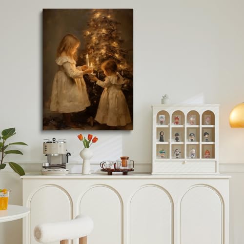 Unframed Christmas Tree Canvas Wall Art 12x16 Holiday Winter Decor
