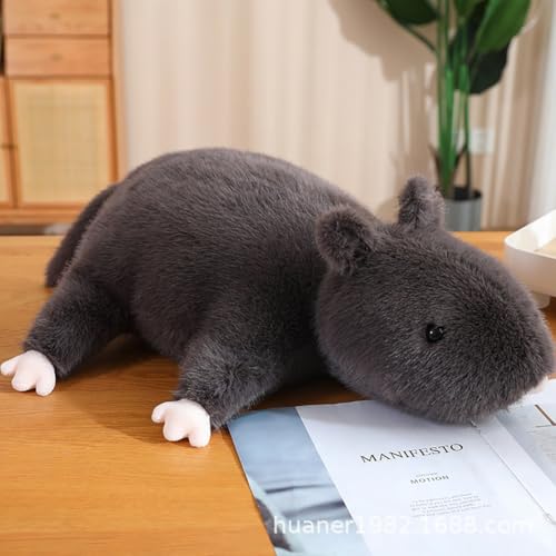 Large Rat Plush Pillow, Rat Stuffed Animal Plushie Toy for Kids Girls Boys, Birthday Gifts Room Decorations (Black)