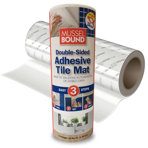 MusselBound Adhesive Tile Mat with Spacers for Easy Wall Tile Installation