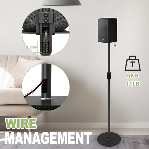 Adjustable Speaker Stands Pair for Surround Sound - 29.5 to 55.9 Inches, Supports 17 lbs