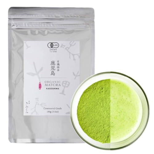 Organic Ceremonial Matcha Green Tea Powder 100g/3.5oz - Kagoshima Japan, JAS Certified