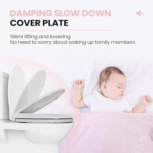 Elongated Toilet Seat Compatible with TOTO & More - Soft Close, Durable White