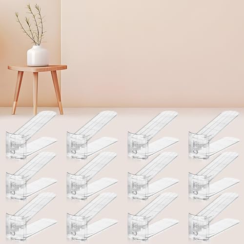 FENRUNXU Transparent Shoe Slots Organizer 12 Pack Space Saver Shoe Racks