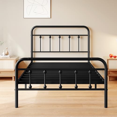 Twin Size Metal Bed Frame with Victorian Headboard & Footboard - Variation of THIS listing