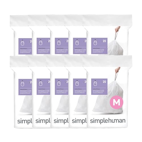 Simplehuman Code M 200 Pack Custom Fit Drawstring Trash Bags 45L - Variation of THIS listing