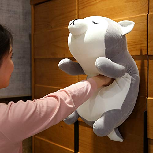 Husky Plush Pillow,Huskie Stuffed Animal Toy Puppy Throw Pillow for Kids and Adults (13.7 inch)