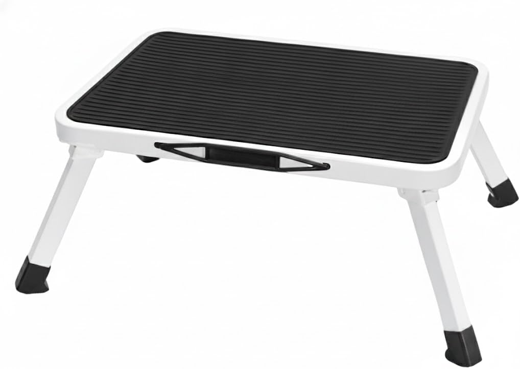Simple Deluxe Step Stool - Foldable Heavy Duty Foot Stool with Non-Slip Platform | 330 Lbs Capacity