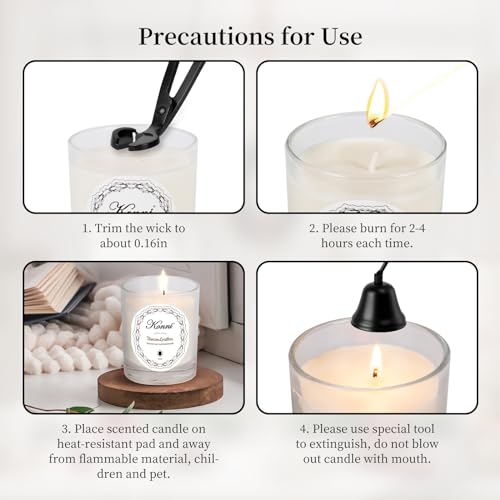 KAMMAK Scented Candle for Women Men, 7.05oz Home Decoration Soy Wax Candle Gifts, Tuscan Leather Aromatherapy Candles, Bathroom Relaxing Jar Candles for Mother, Father, Friends
