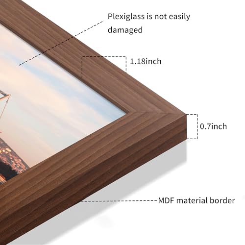 YESKAY 24x36 Brown Set of 3 Picture Frames for Wall Display – Includes 20x30 & 24x36 Sizes