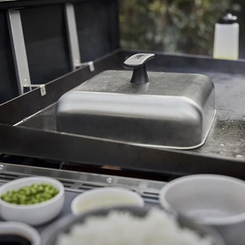 Weber Stainless Steel Griddle Basting Dome - Covers 4 Burgers, 10x10 inch