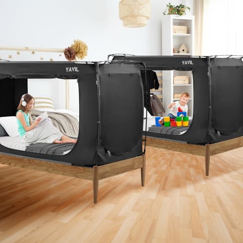 Twin Bed Tent Canopy for Kids & Adults - Indoor Privacy Sleep Tent, Blackout, Easy Install