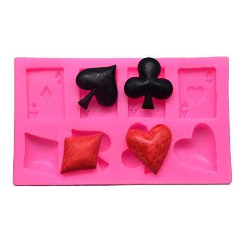 4 Aces Poker Playing Cards Hearts Diamonds Spades Clubs for Chocolate Fondant Cake Cupcake Topper Decor Gum PastePolymer Clay Candy Resin Silicone Mold Tool