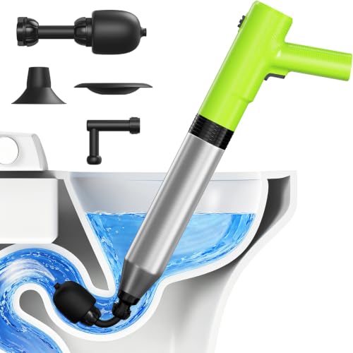 Electric Toilet Plunger - Green High Pressure Automatic Drain Unblocker