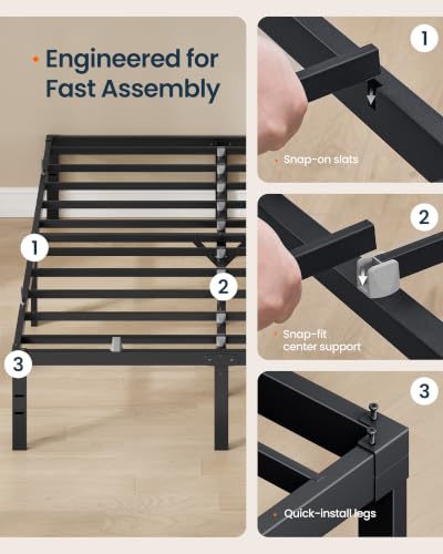 SONGMICS HOME Full Size Bed Frame, Metal Platform 14 Inch
