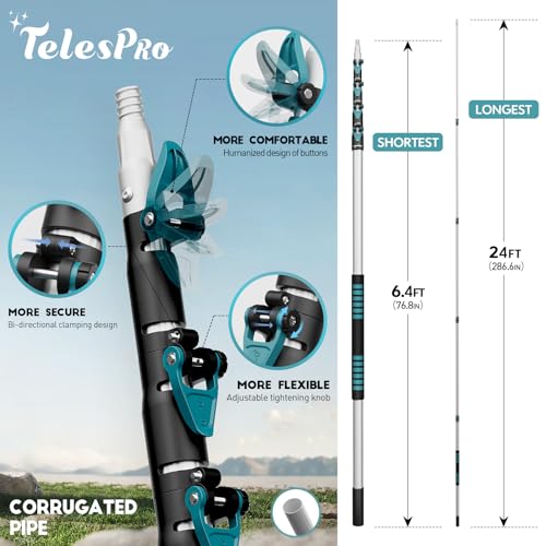 Lake Blue TelesPro 24 Ft Cobweb Duster with 6-24Ft Telescopic Aluminum Pole
