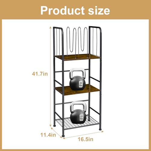 Vintage 3-Tier Freestanding Towel Rack Stand with M-Shaped Dividers, Rustic Black Finish