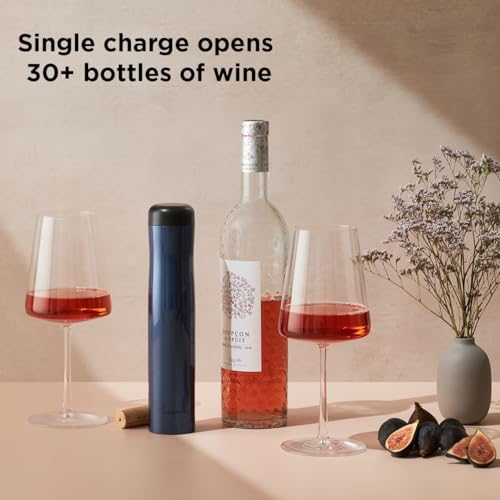 Electric Wine Opener Corkscrew - Rechargeable, Automatic, 2 x 9.6in Navy