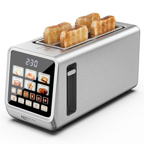 Keenstone 4-Slice Touch Screen Toaster with Wide Slots - Stainless Steel