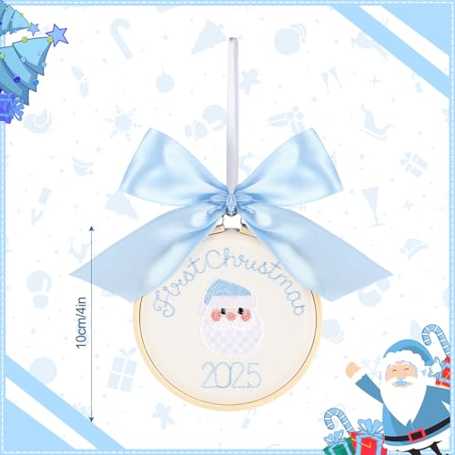 Suncalla Baby First Christmas Ornament Embroidery Hoop Blue 2026 Keepsake Gift