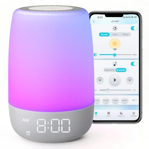 White Noise Sound Machine for Sleep with 45 Relaxing Sounds & Adjustable Light