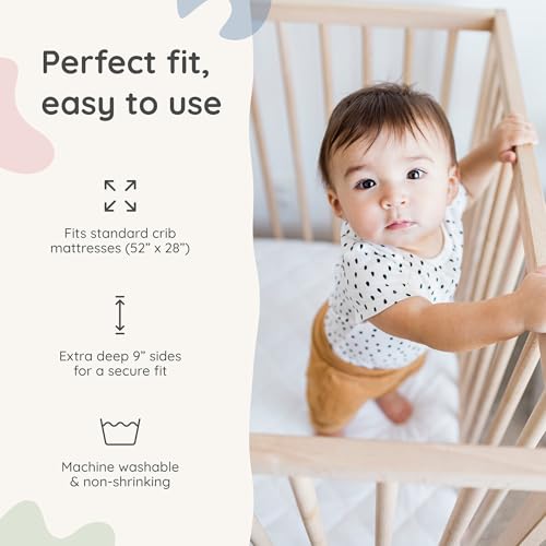 Crib Mattress Protector 2-Pack - Waterproof, Breathable, Fits 52x28 in