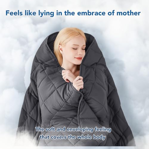 Topcee Dark Grey Weighted Blanket 20lbs 60x80 Queen Breathable Microfiber