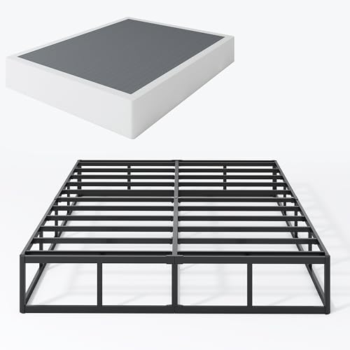 SHLAND 9 Inch Queen Size Box Spring Mattress Foundation - Reinforced Metal Support