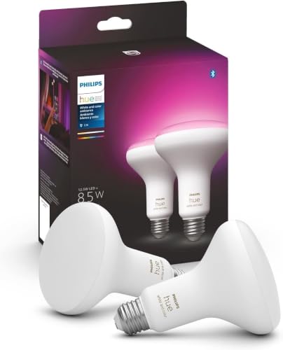 Philips Hue BR30 LED Smart Light Bulbs 2-Pack - Color Changing, Bluetooth & Voice Control