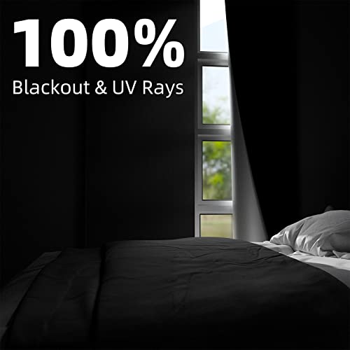 Portable Blackout Curtains 40x60 Inches with Strong Hook & Loop Tape - Black, Pack of 2