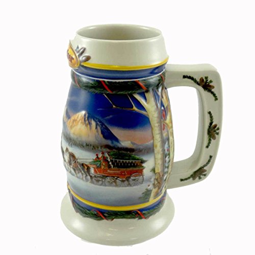 Budweiser 2000 Holiday Stein - Large Beer Mug with Holiday Design