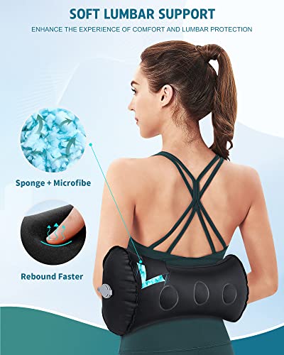 Inflatable Lumbar Support Pillow for Office Car Travel Back Pain Relief