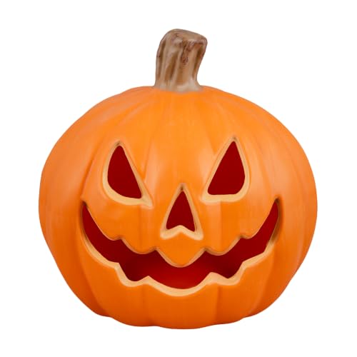 Xodus Battery Operated LED Pumpkin Jack-O-Lantern - Medium 8.5-inch 2-Pack Halloween Decor