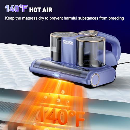 Gxzsk Mattress Vacuum Cleaner Handheld Bed Vacuum with UV-C Light - Bluish Purple