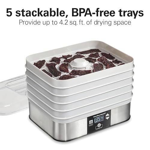 Hamilton Beach Digital Food Dehydrator for Jerky, Fruit, Vegetables & Snacks