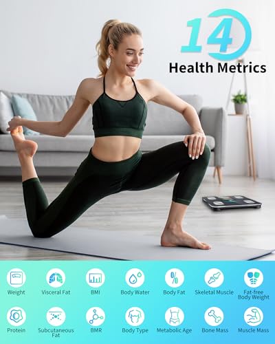 Arboleaf Smart Body Scale 14 Metrics - Black / 11 Inch