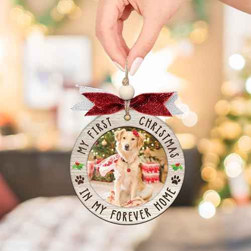 Personalized Pet Photo Ornaments 2025 ? Custom Christmas Dog Ornament for Tree ? Wooden Pet Picture Frame Keepsake ? Dog Cat Remembrance Ornament for Pet Lovers (H92)