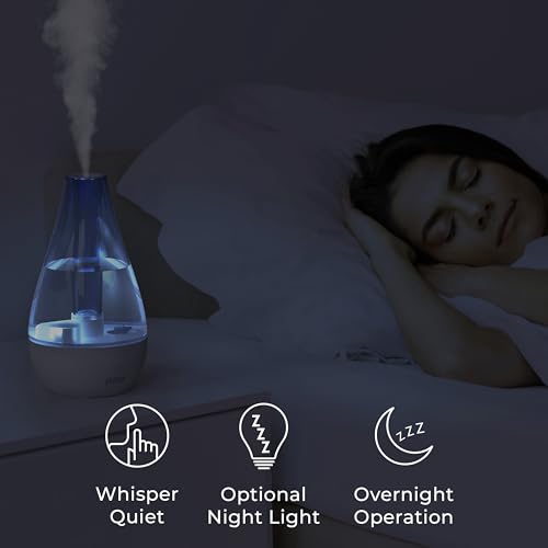Pure Enrichment MistAire Studio Small Ultrasonic Cool Mist Humidifier with Night Light